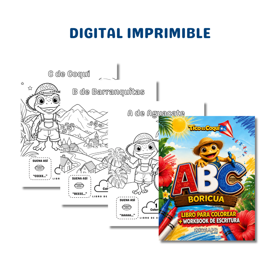 DIGITAL - Libro de Colorear - Abecedario Boricua con Tico | IMPRIMIBLE