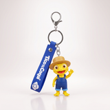 Llavero Tico el Coquí – figura de 6 cm con correa azul, de pie